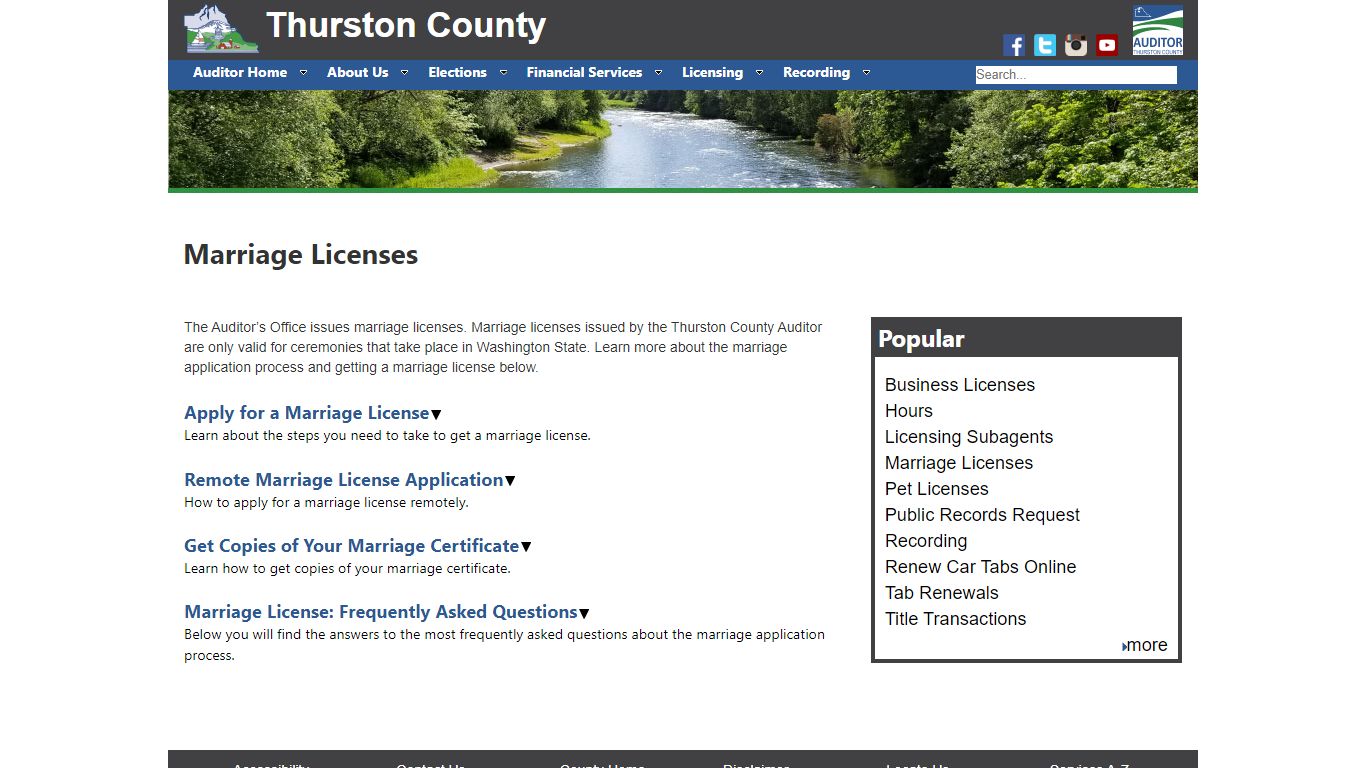 Thurston County | Auditor | Apply for a Marriage License